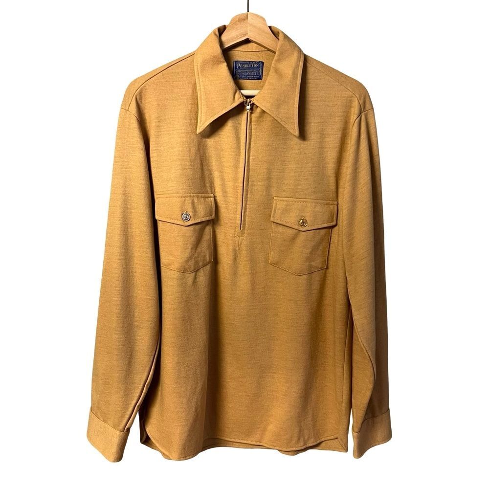 Vintage Pendleton Mens Wool Quarter Zip Shirt Size L USA Made Outdoor Heritage